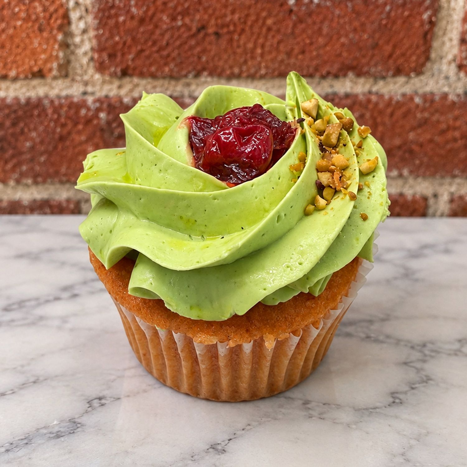 NEW! Cherry-Pistachio Cupcake