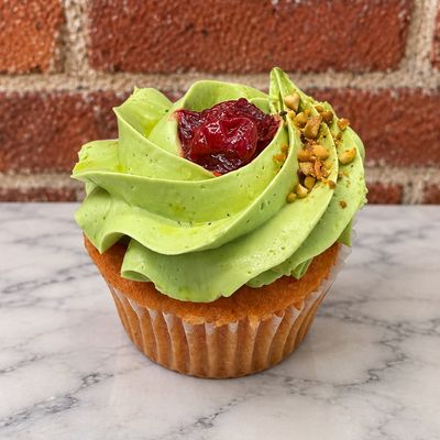 NEW! Cherry-Pistachio Cupcake