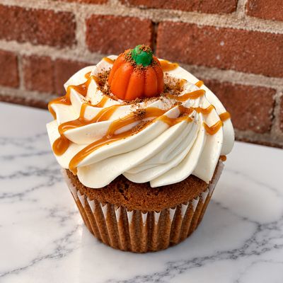 NEW! Pumpkin Caramel Latte Cupcake