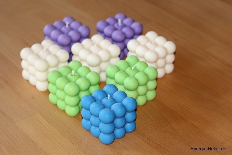 Bubble-Kerze 6x6x6 cm VEGAN