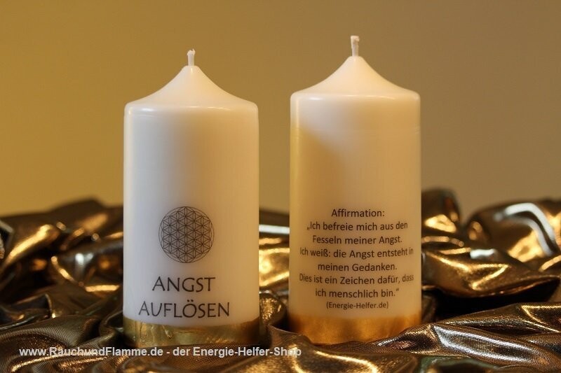 Themen Kerze ANGST AUFLÖSEN handgegossen