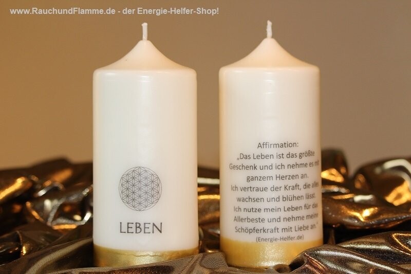 Themen Kerze LEBEN handgegossen