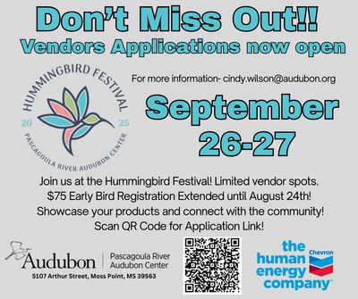 Hummingbird Festival Booth Rental Early Bird