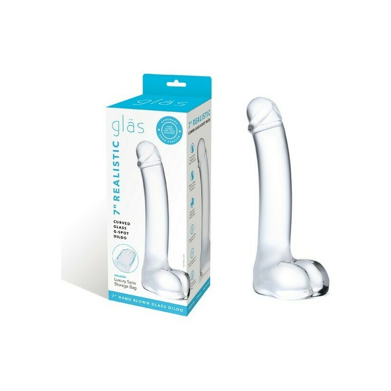 Gläs Realistic 7" Curved Glass Dildo