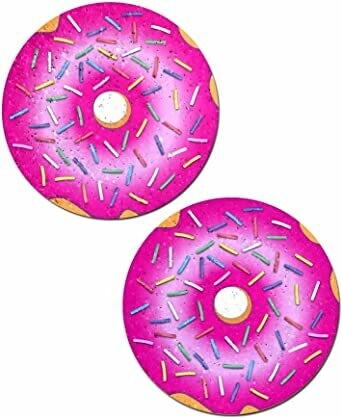 Donut with Pink Icing and Rainbow Sprinkles Nipple Pasties