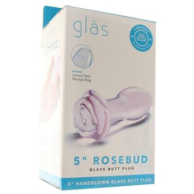 gläs 5 Inch Rosebud Glass Butt Plug