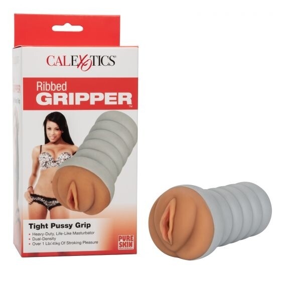 CalExotics - Ribbed Gripper Tight Pussy Brown