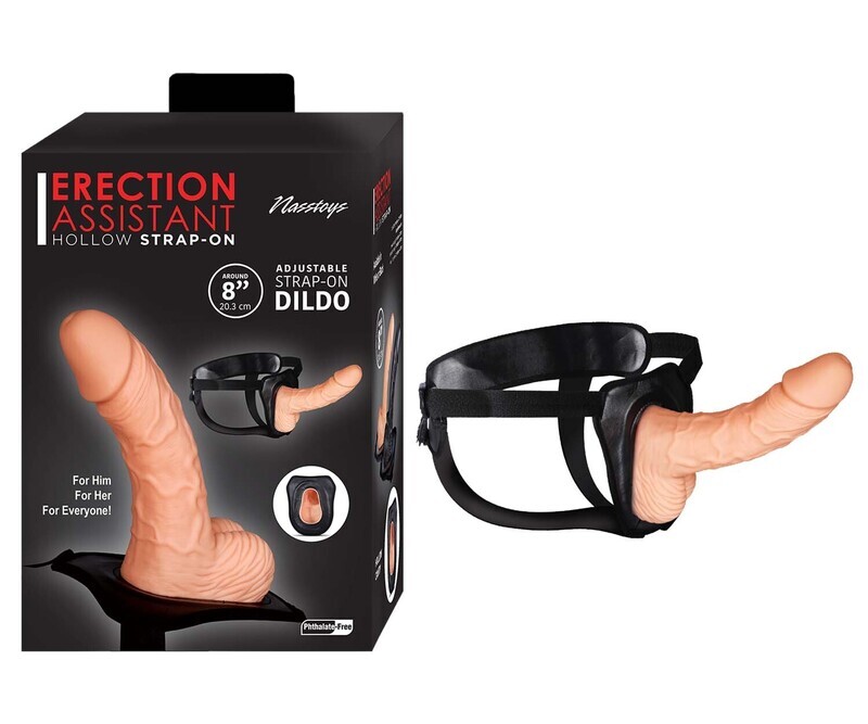 Erection Assistant Hollow Strap-On In 8 Inch