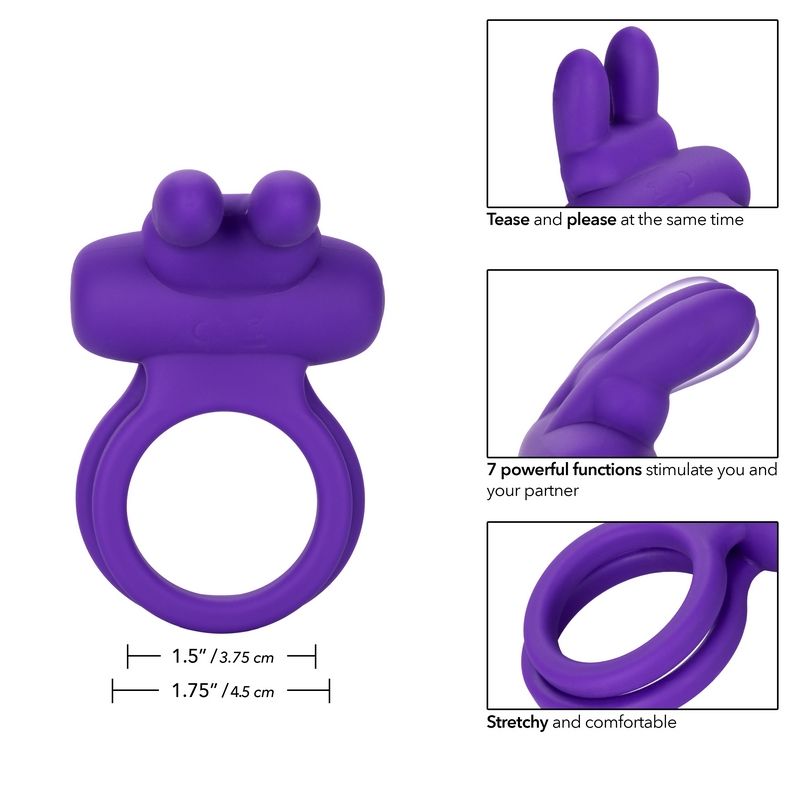 Silicone Rechargeable Dual Rockin Rabbit - Purple