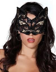 Black And Leopard Print Venetian Style Lace Half Mask