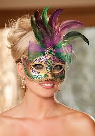 Gold 3/4 Mask with Feathers