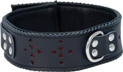 Collar Black with Red Hearts