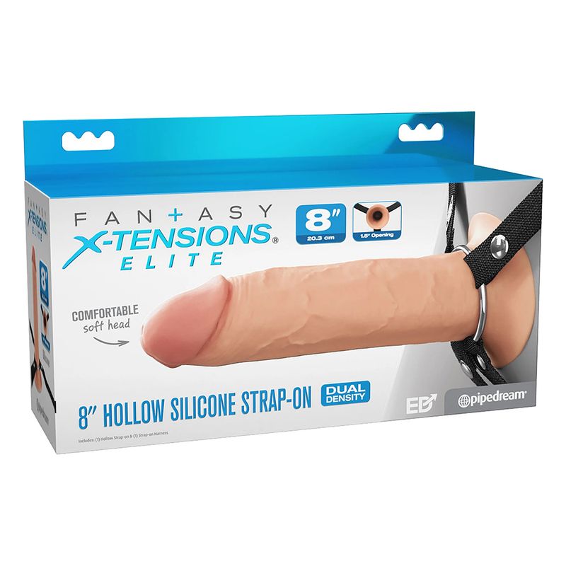 Fantasy X-Tension Elite 8″ Silicone Hollow Strap-On Light