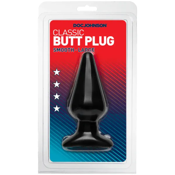 Doc Johnson Classic Butt Plug – Smooth Large – Black