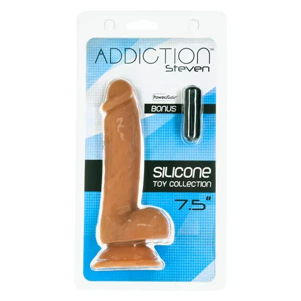 Addiction Steven - 7.5" Silicone Dong - Caramel