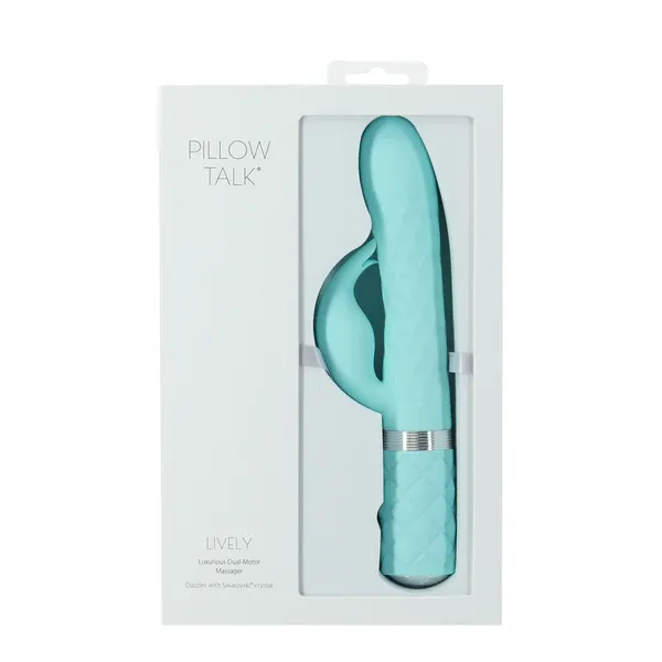 Lively – Luxurious Dual-Motor Massager – by Pillow Talk - Teal & Pink