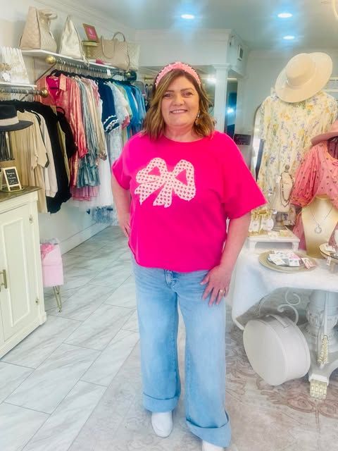 CURVY HOTPINK LACE HEART TOP