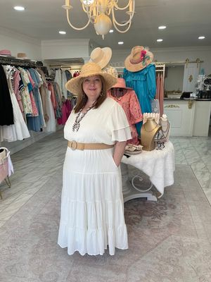 CURVY IVORY TIERED DRESS