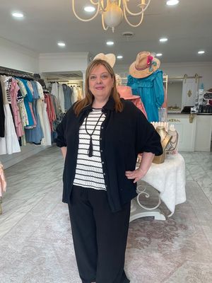 CURVY BLACK PAPER BAG PANTS