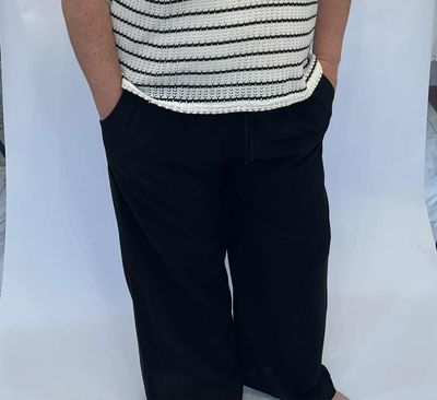 CURVY BLACK PAPER BAG PANTS