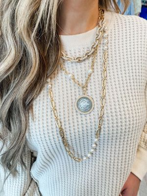 CREAM WAFFLE-KNIT SWEATER
