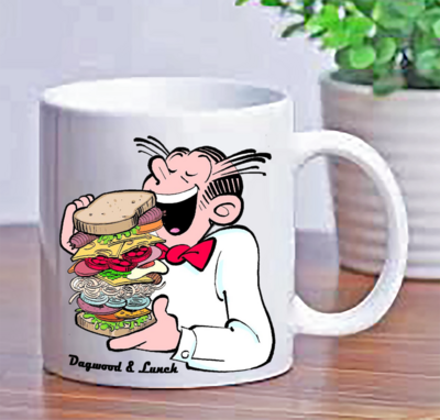 11 oz Personalize Dagwood Bumstead Eating Sandwich Ceramic Gift Coffee Cup Mug