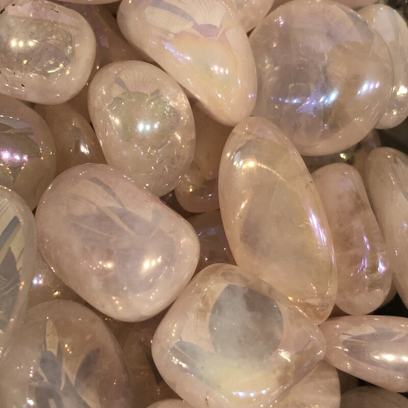 Angel Aura Rose Quartz Tumbled