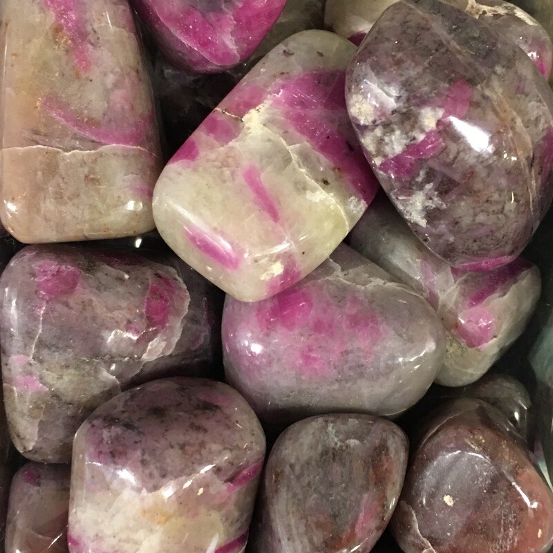Ruby in Feldspar Tumbled