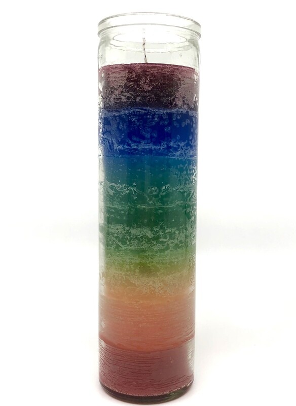 81557 Seven Day Chakra Glass Candle