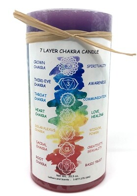 Seven Layer Chakra Candle 3x6