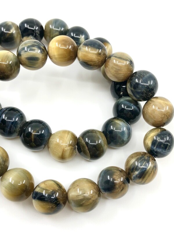 12mm Blue Tiger Eye Bracelet