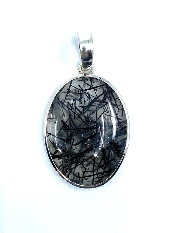 Tourmalated Quartz Crystal Pendant
