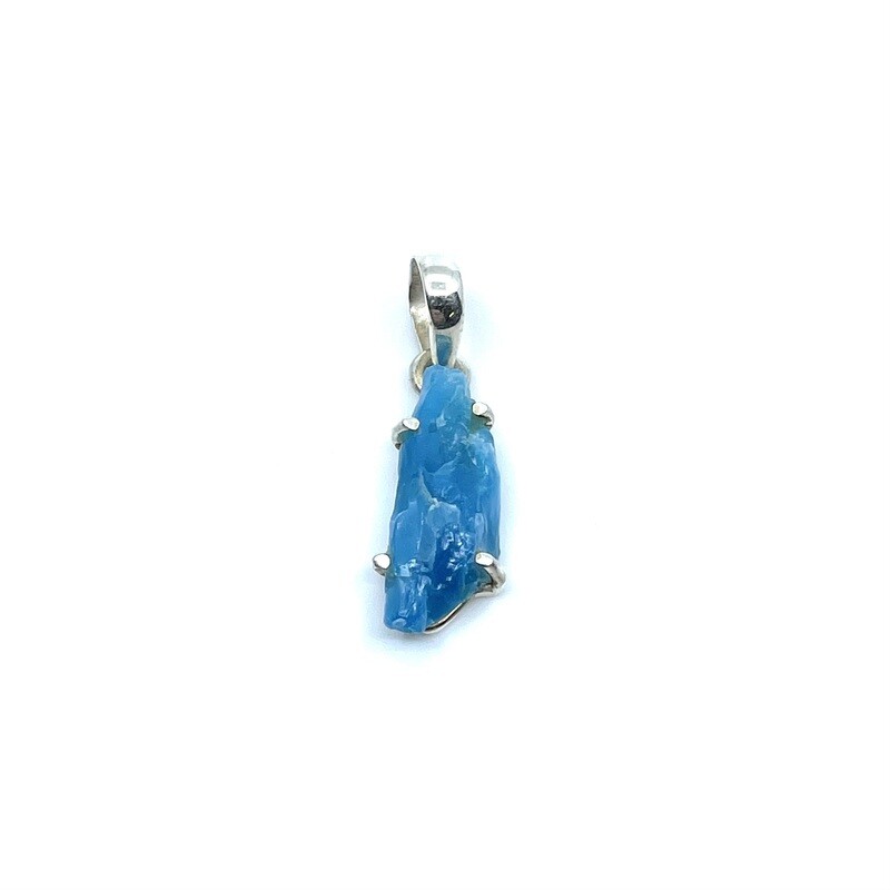Neon Blue Apatite Crystal Pendant