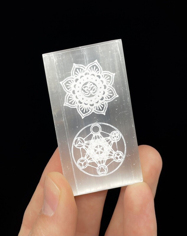 Selenite Engraved Bar