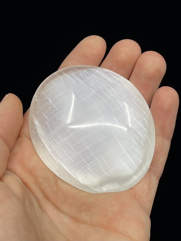 Selenite Palm Stone LG
