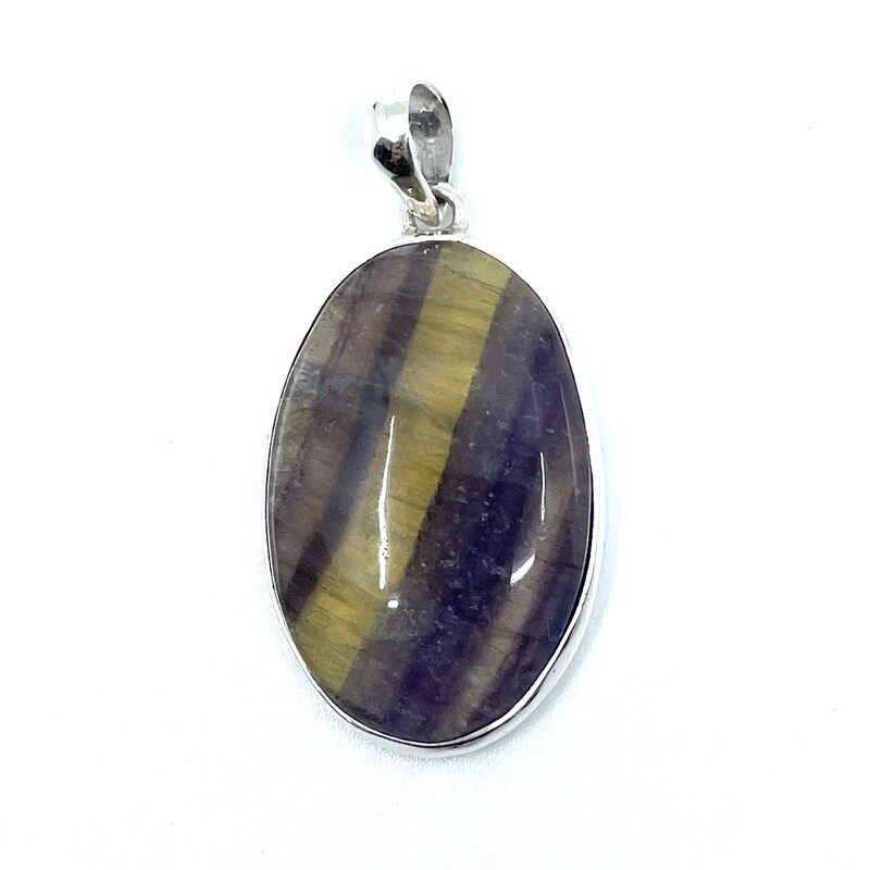 Rainbow Fluorite Crystal Pendant
