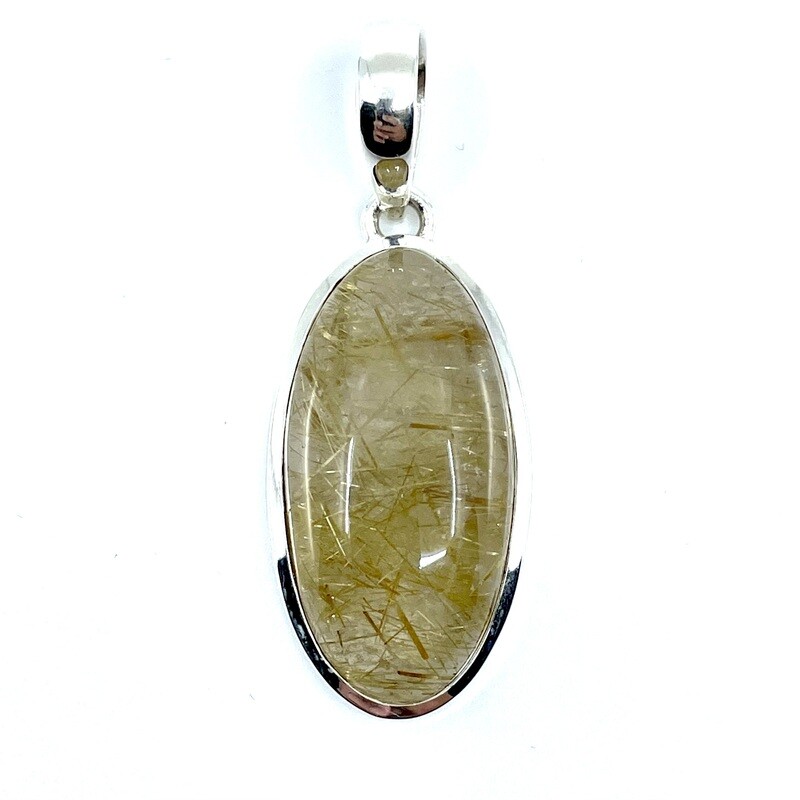 Rutilated Quartz Crystal Pendant