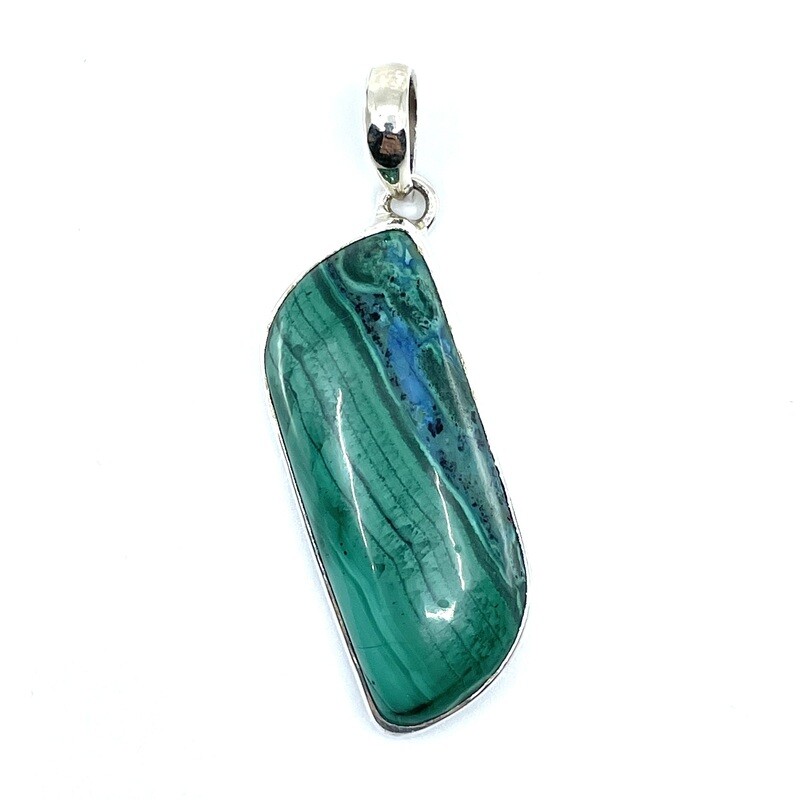 Malachite / Chrysocolla Crystal Pendant