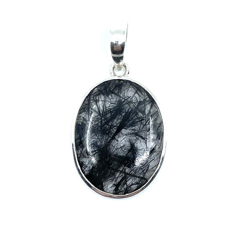 Tourmalated Quartz Crystal Pendant