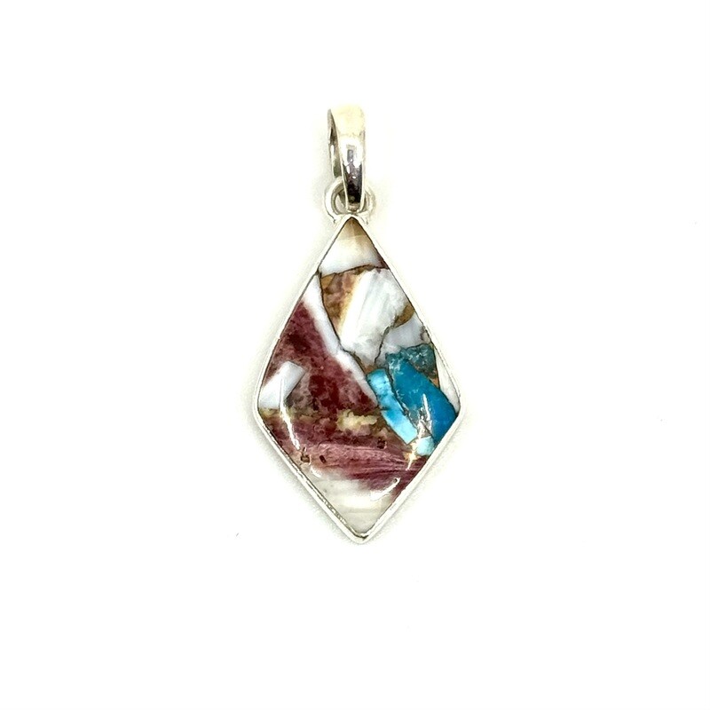 Oyster Turquoise Crystal Pendant