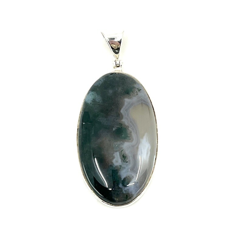 Moss Agate Crystal Pendant