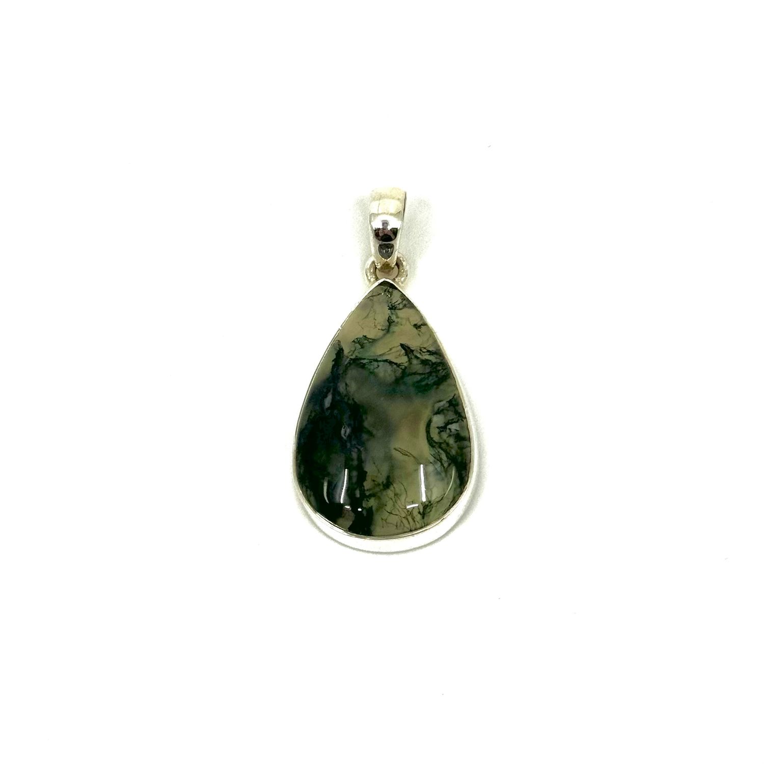 Moss Agate Crystal Pendant