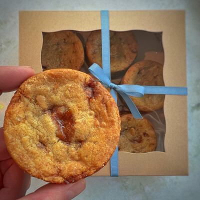 mini salted caramel toffee cookies, box of 12