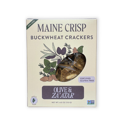 maine crisp olive za’atar buckwheat crackers