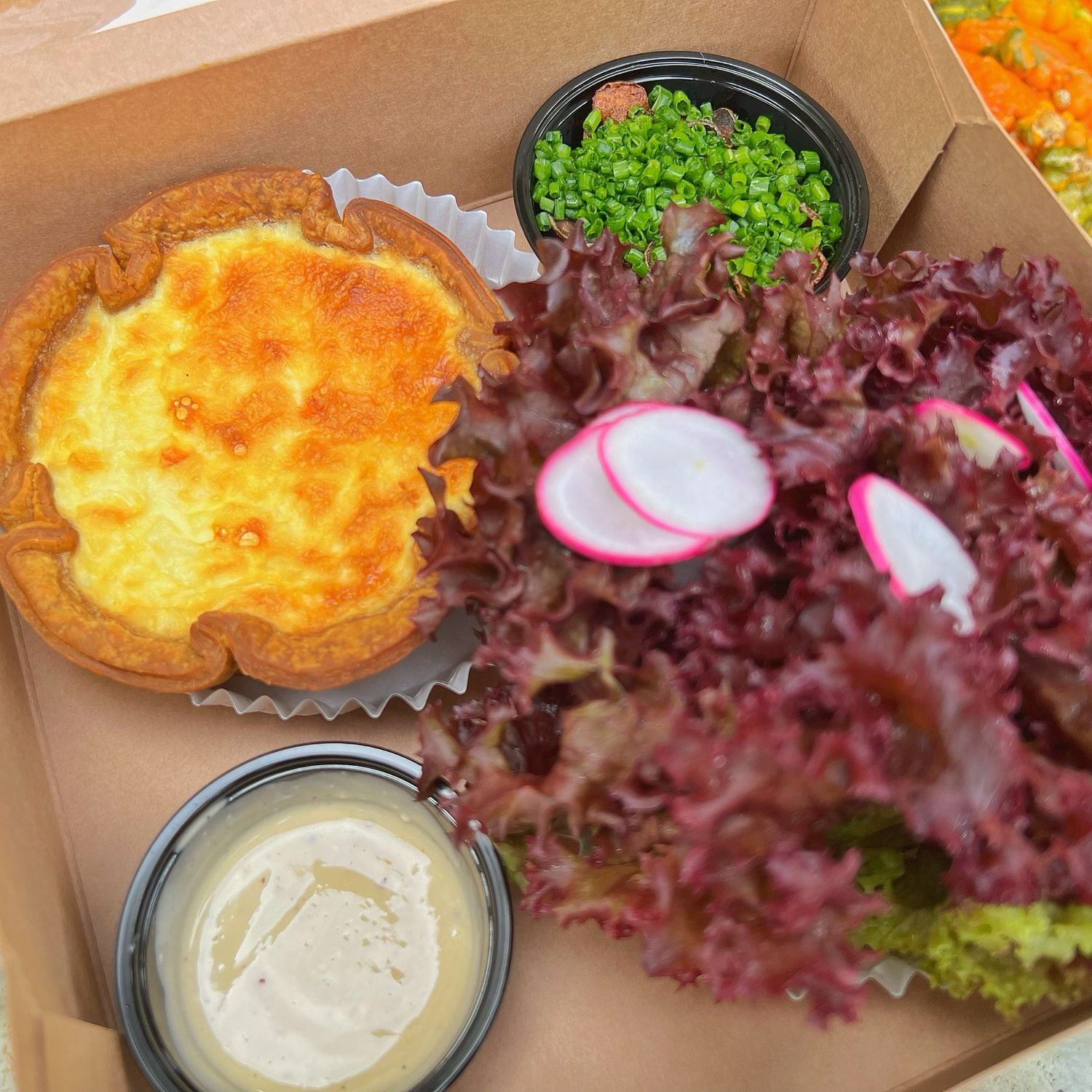 CHRISTMAS cheese &amp; potato quiche COLD TO GO