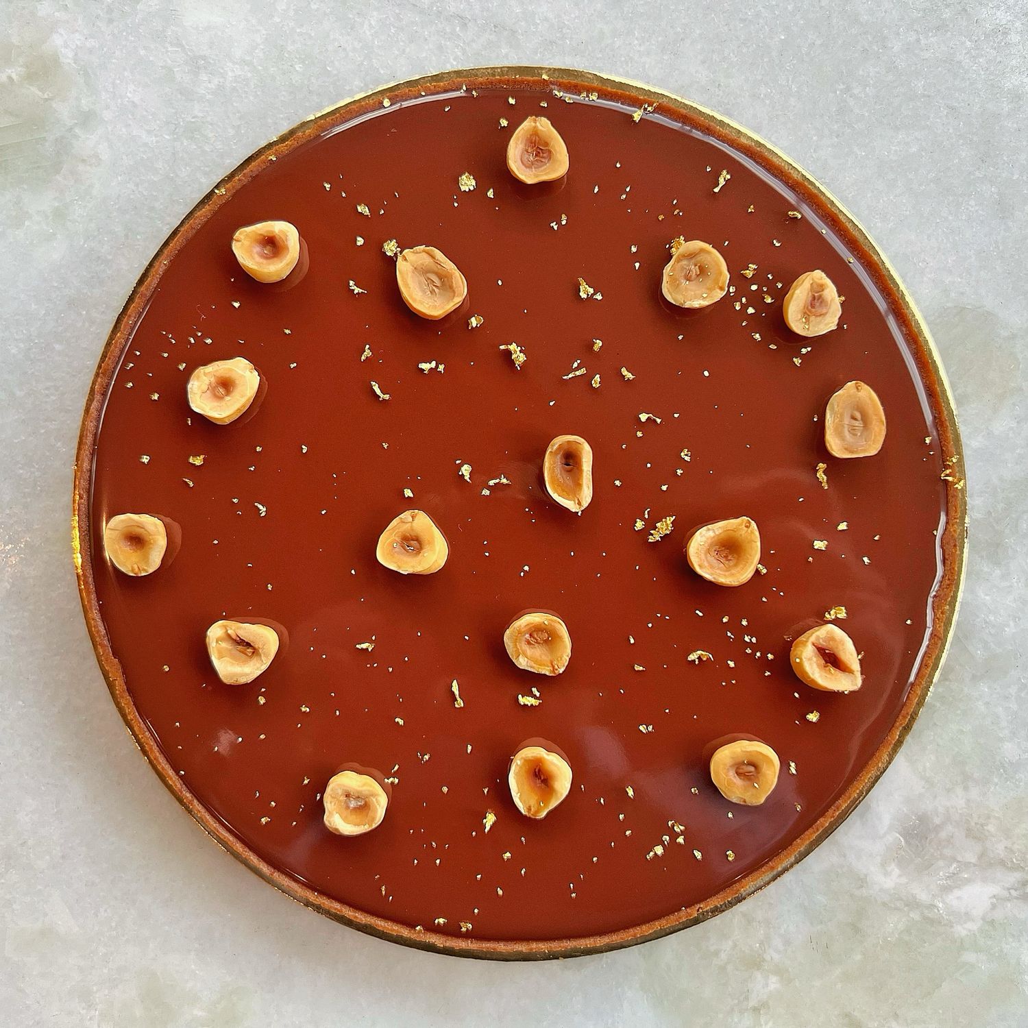 MDAY26 hazelnut chocolate tart, 7”