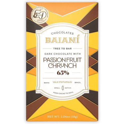 baianí 65% passion fruit crunch chocolate bar