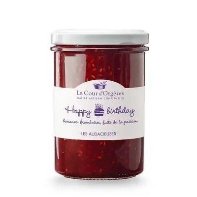 la cour d’orgères “happy birthday” banana, raspberry, passion jam