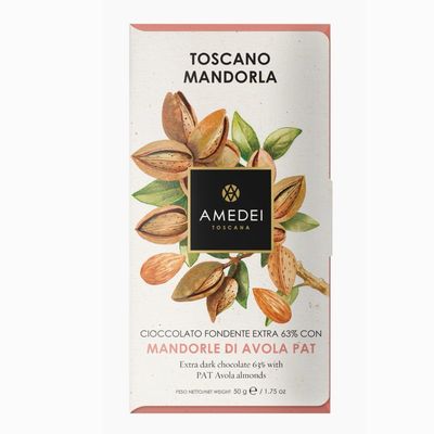 amedei dark chocolate bar w/almonds