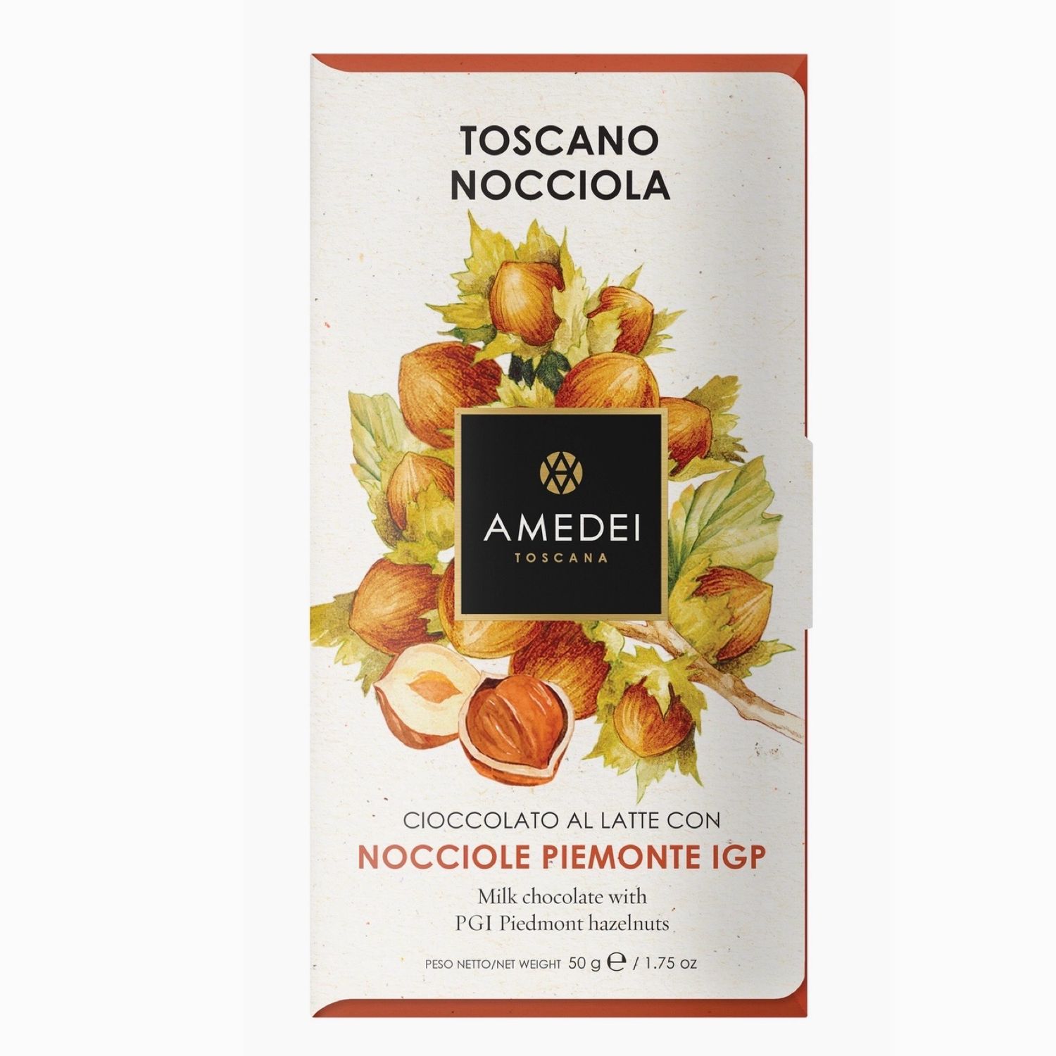 amedei milk chocolate bar w/hazelnuts